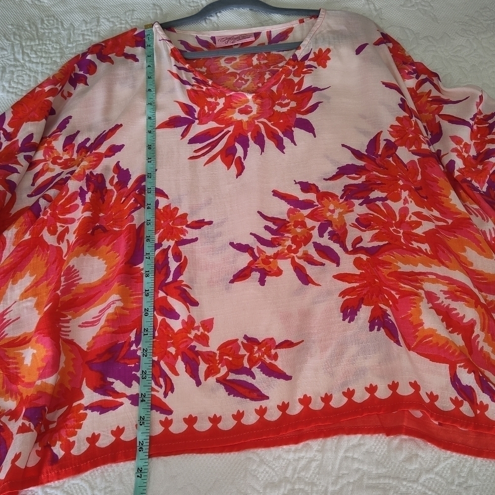 Theodora Callum Top Women One Size plus Hippie Blouse Floral - Picture 5 of 6